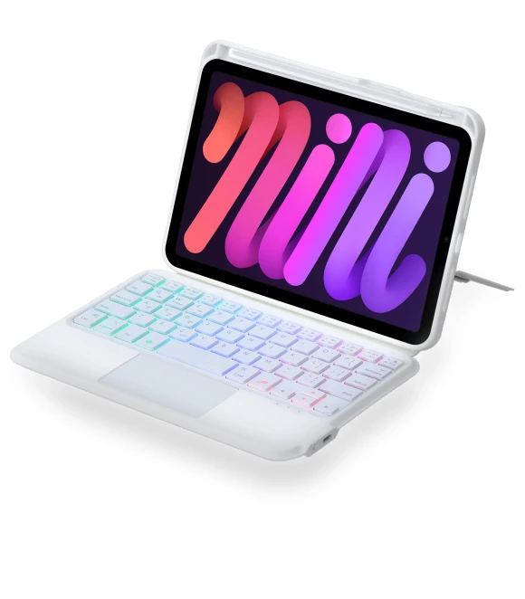 Leather Case Detachable Backlit Bluetooth-Compatible Keyboard with Floating Stand — Keyboard Cases, Smartwatch 2025