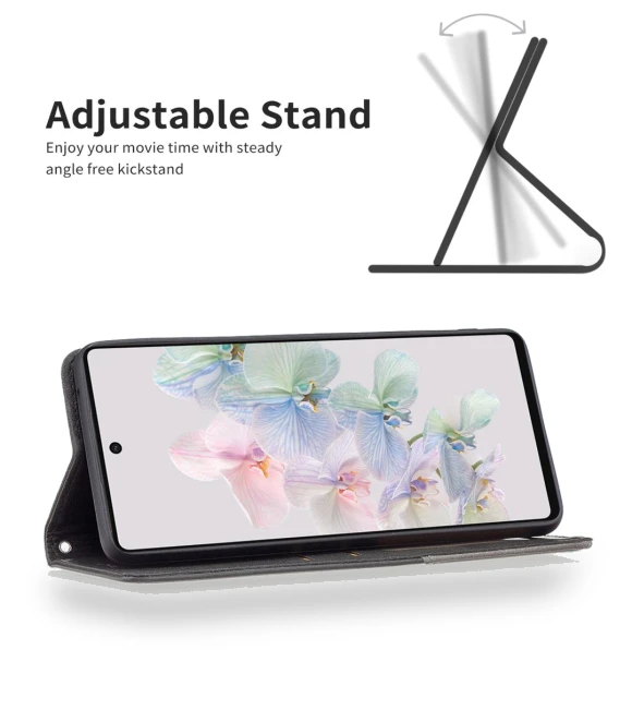 Leather Case with Card Holder Imprinting Pattern Phone Stand Cover — Phone Accessories, Smartwatch 2025