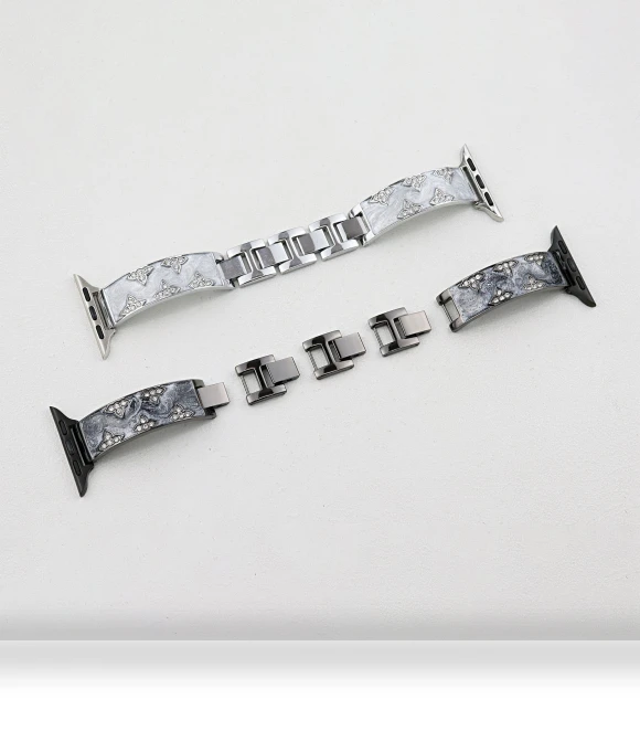 Rhinestone Leaves Metal Strap — Bands, Smartwatch 2025