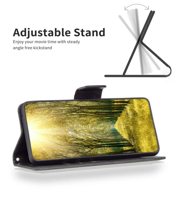 Smooth Leather Wallet Stand Phone Cover with Strap — Phone Accessories, Smartwatch 2025