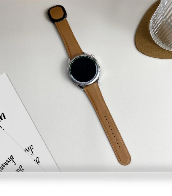 Universal Magnetic Buckle Genuine Cow Leather Watch Strap — Bands, Smartwatch 2025