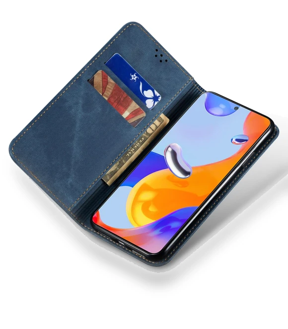 Wallet Phone Case Jeans Cloth Texture Leather Flip Cover — Flip Cases, Smartwatch 2025