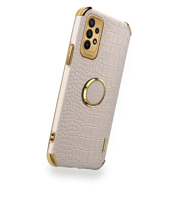 Crocodile Texture Electroplating Phone Case with Ring Kickstand — Phone Accessories, Smartwatch 2025