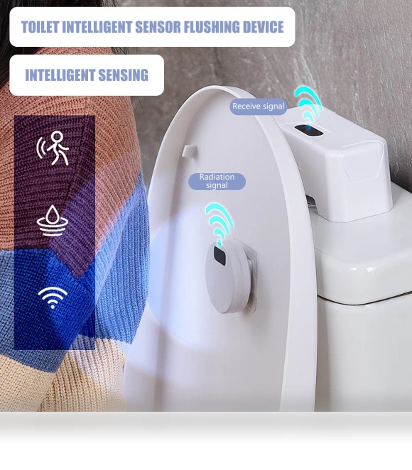 Intelligent Touchless Toilet Flusher — Hand Dryers, Pale Blue