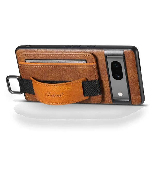Leather Coated PC+TPU Case with Kickstand and Card Holder — Phone Accessories, SUTENI