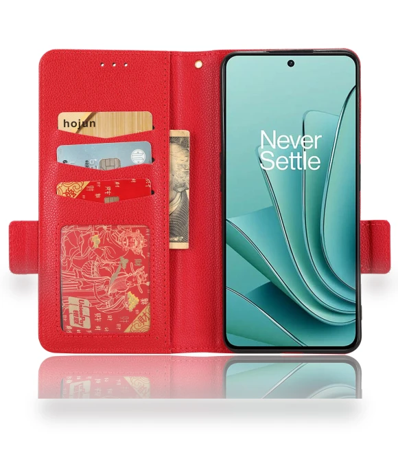 Litchi Texture Folio Flip Wallet Stand Phone Cover — Phone Accessories, Smartwatch 2025