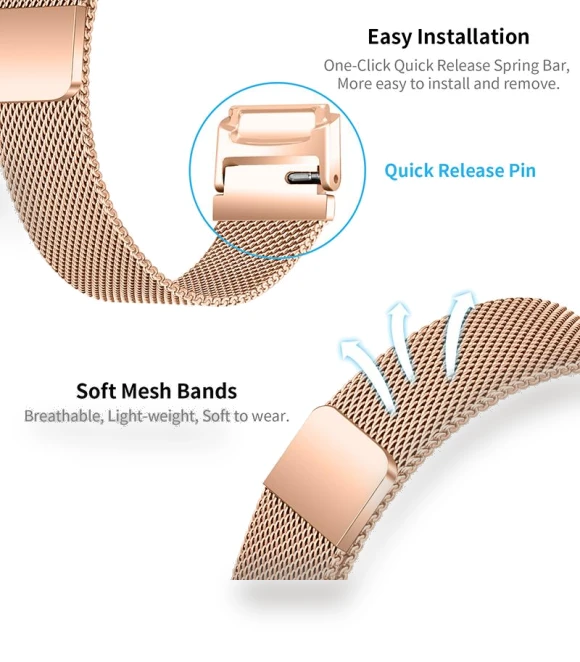 Magnetic Absorption Milanese Stainless Steel Smart Watch Band — Bands, Smartwatch 2025