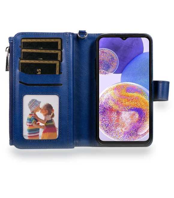 Magnetic Leather Case with Detachable Zipper Wallet Strap — Phone Accessories, Smartwatch 2025