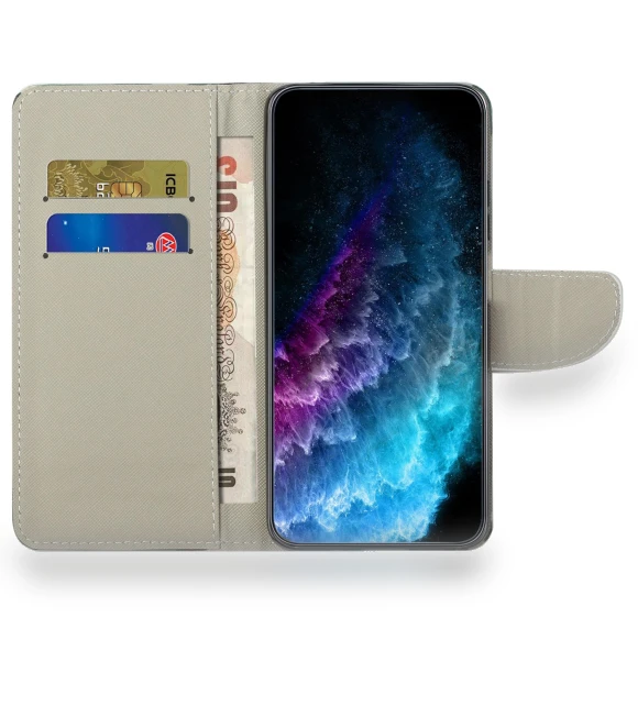 Pattern Printing Leather Wallet Case Stand — Phone Accessories, Smartwatch 2025