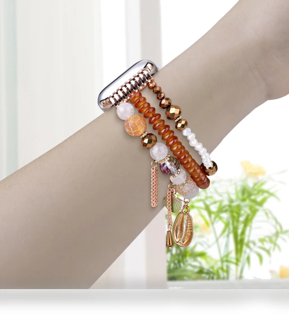 Shell Beads Bands Three Rows — Smartwatch Straps, Smartwatch 2025