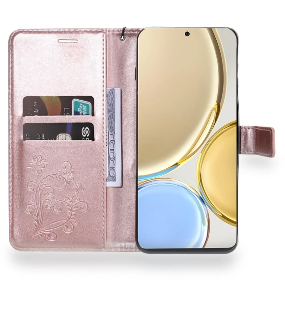 Solid Color Leather Mobile Cover Wallet Stand with Strap — Basic Cases, Smartwatch 2025
