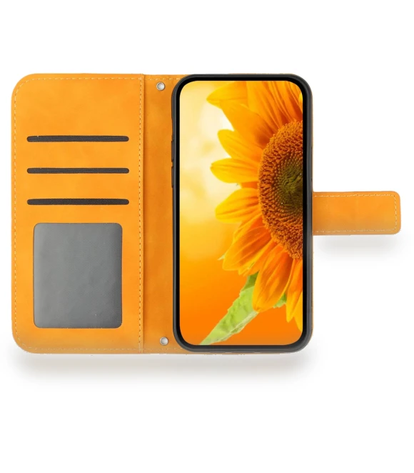 Sunflower Flip Leather Phone Cover with Shoulder Strap — Flip Cases, Smartwatch 2025