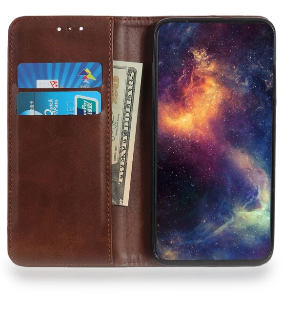 Wallet Case Split Leather Magnetic Closing Phone Cover — Flip Cases, Smartwatch 2025