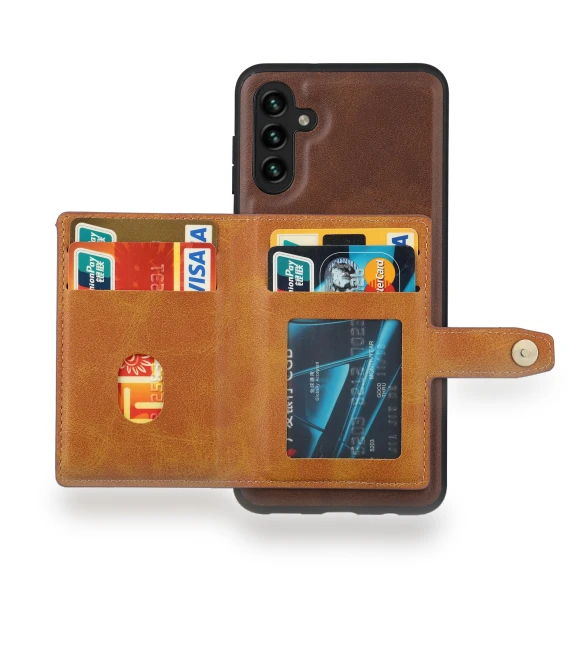 Bump Proof Calf Texture Phone Case with Card Slots and Kickstand — Phone Accessories, Smartwatch 2025