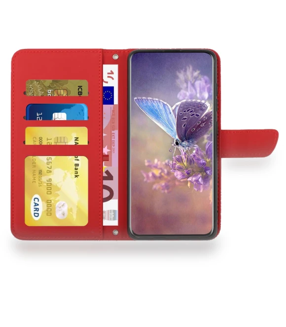 Butterfly Flower Imprint Leather Phone Cover with Shoulder Strap — Smartwatch Protectors, Samrtwatch Bands Straps