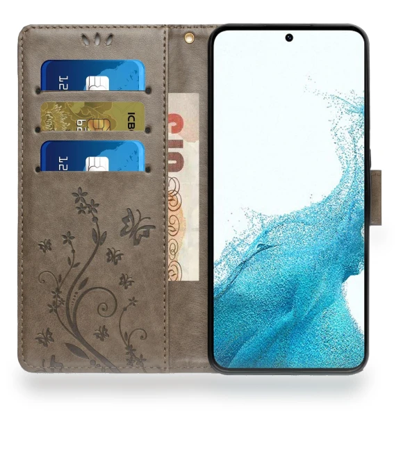 Flower Butterfly Imprinted Protective Cover with Stand — Phone Accessories, Smartwatch 2025