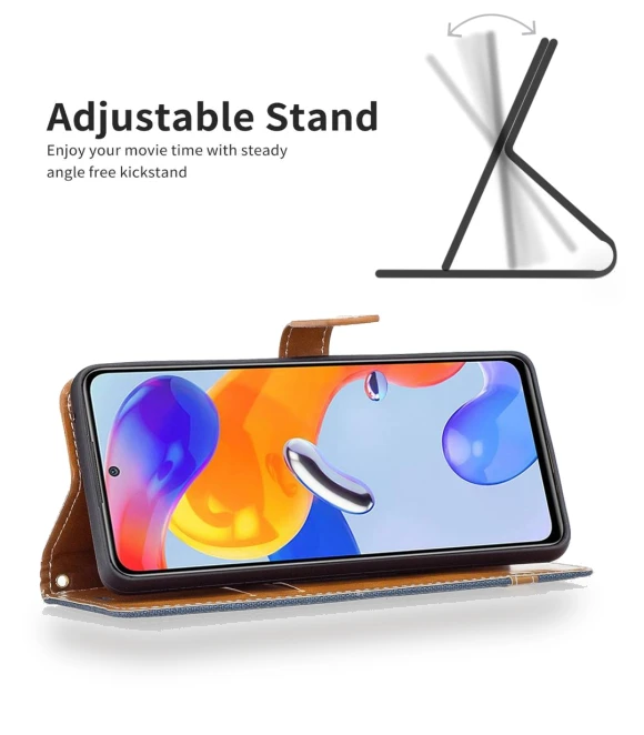 Jeans Cloth Texture Leather Wallet Mobile Cover with Stand — Phone Accessories, Smartwatch 2025