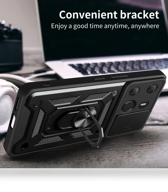 Slide Lens Protection Cover Shockproof Kickstand Phone Case — Protective Cases, Smartwatch 2025