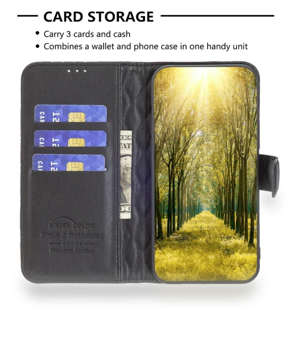 Stand Leather Phone Case — Phone Accessories, BINFEN COLOR
