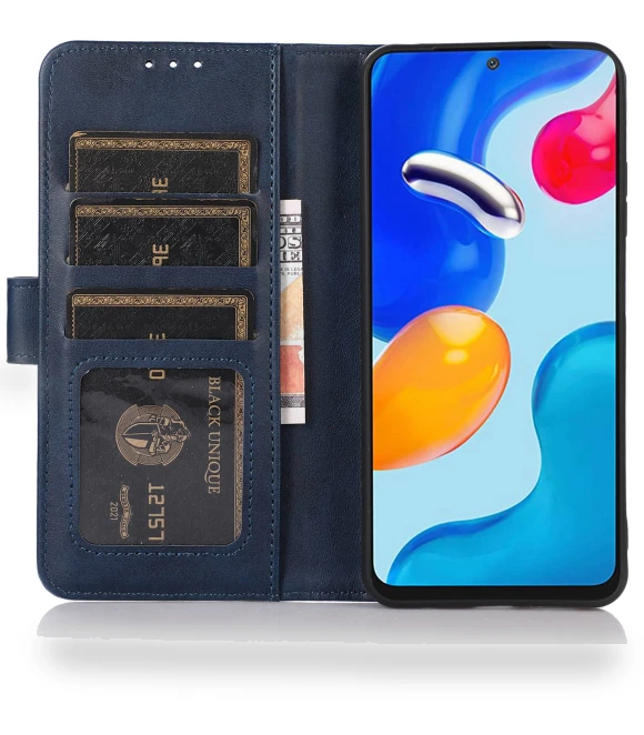 Cowhide Texture Leather Wallet Phone Cover — Phone Accessories, Smartwatch 2025