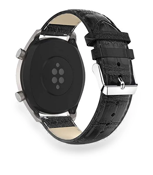 Crocodile Texture Genuine Leather Watch Strap — Bands, Smartwatch 2025