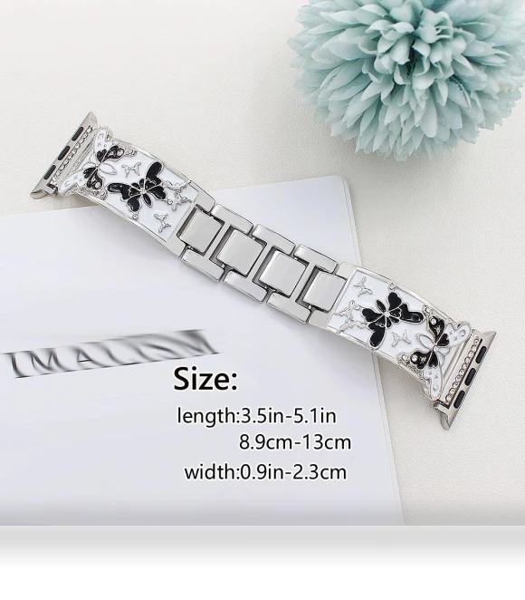 Enamel Butterfly Metal Band — Bands, Smartwatch 2025