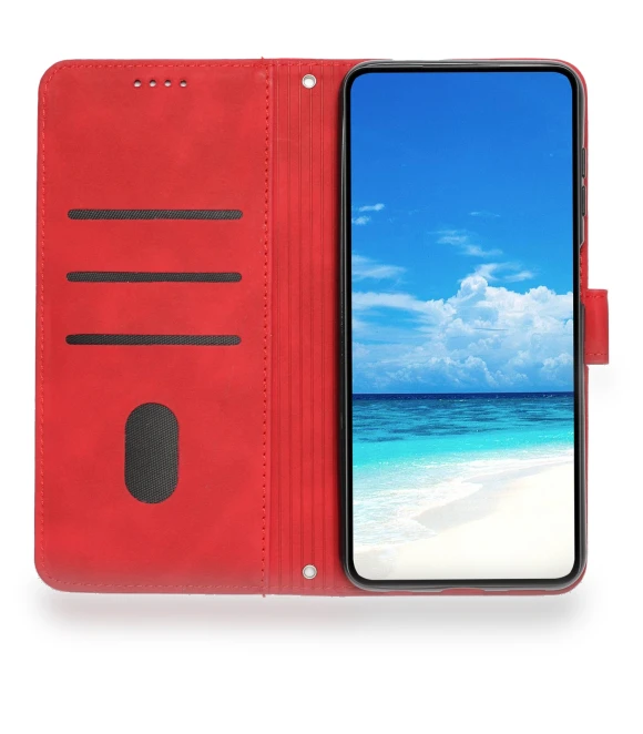 Imprinted Heart Shape Stand Wallet Leather Phone Cover with Shoulder Strap — Phone Accessories, Smartwatch 2025