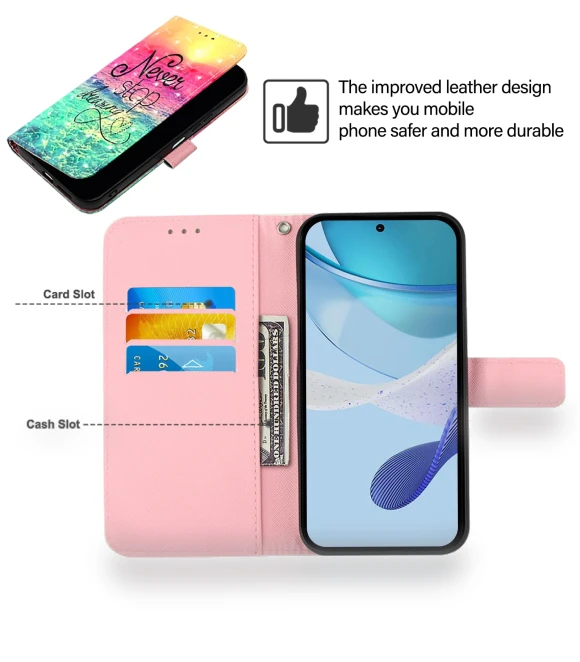 Leather Case Pattern Printing Wallet Stand Mobile Cover with Strap — Phone Accessories, Smartwatch 2025