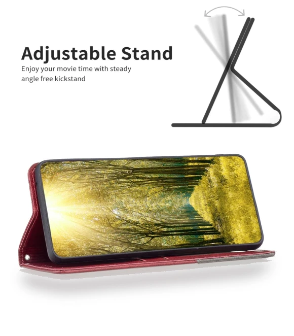 Leather Case with Card Holder Imprinting Pattern Phone Stand Cover — Phone Accessories, Smartwatch 2025