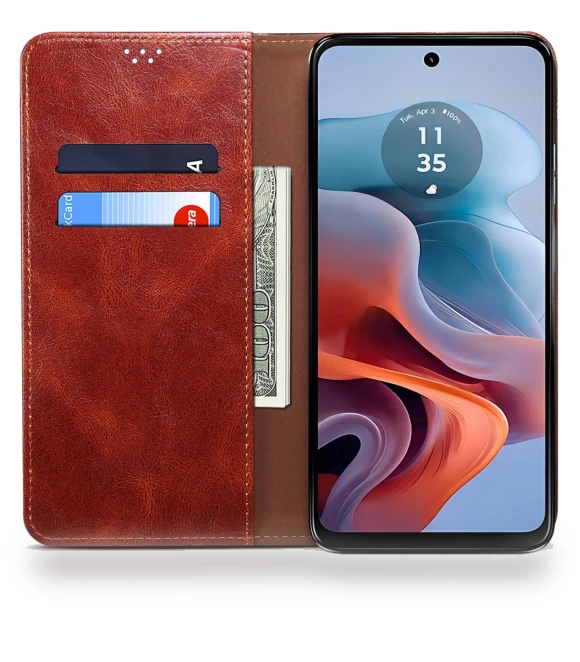 Leather Stand Magnetic Closing Phone Wallet Cover — Flip Cases, Smartwatch 2025