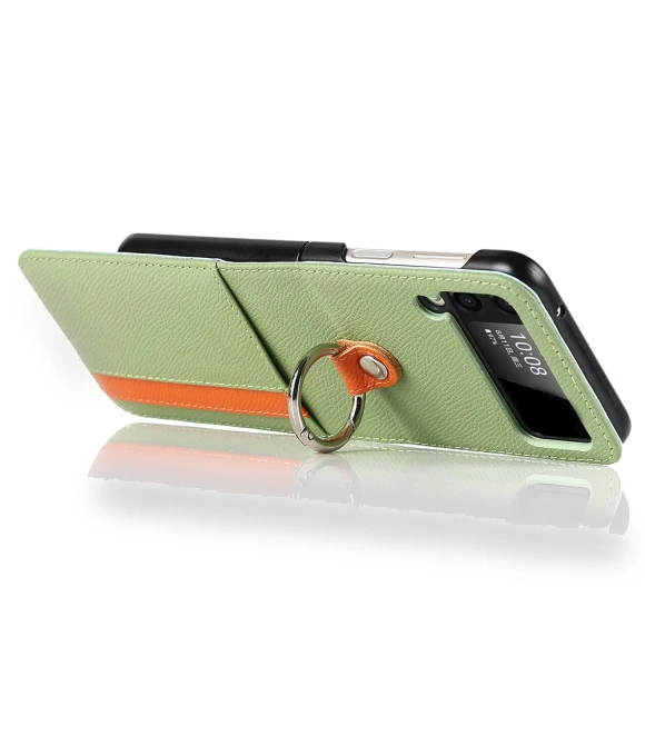 Palm Print Card Slots PU Leather Phone Case Cover with Ring Holder Kickstand — Flip Cases, Smartwatch 2025