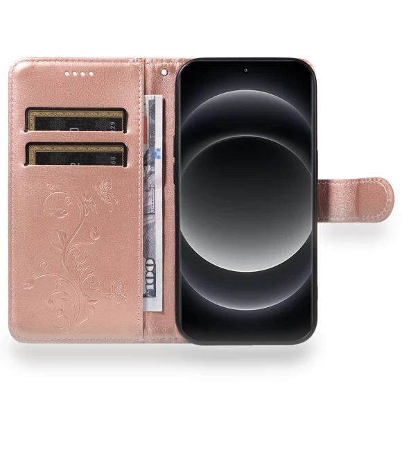 PU Leather Cases Flower Pattern Wallet Stand Phone Cover with Strap — Phone Accessories, Smartwatch 2025