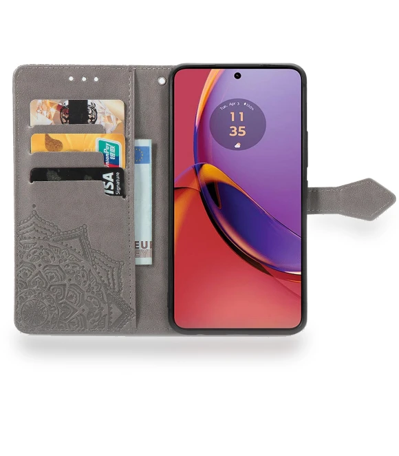 Wallet Leather Phone Cover with Mandala Embossment — Flip Cases, Smartwatch 2025