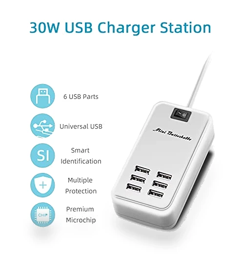 6 Ports USB Charger Hub — Chargers, Mini Butterballe