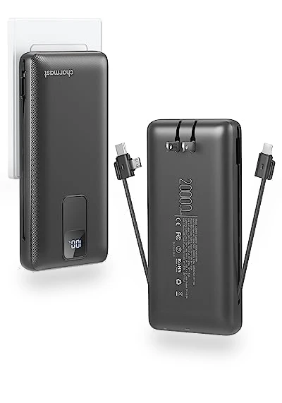 Portable Charger with Built-in Cables and Wall Plug — Chargers, Charmast