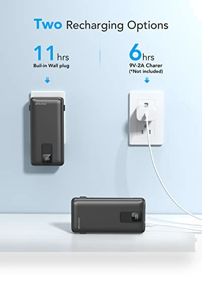 Portable Charger with Built-in Cables and Wall Plug — Chargers, Charmast