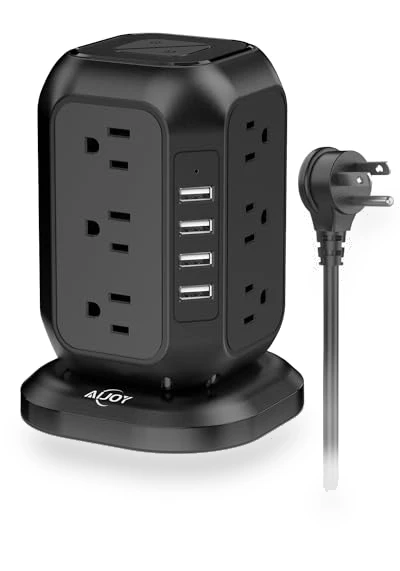 Power Strip Tower with USB Ports — Power Solutions & Surge Protection, AiJoy