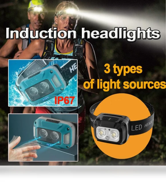 Rechargeable Headlights with Motion Sensor — Flashlights, Lanzhong Outdoor LED