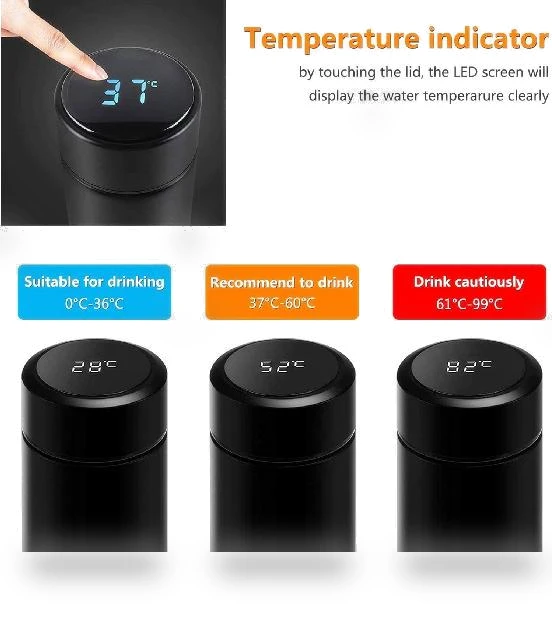 Smart Temperature Display Thermos Mug — Beverage Warmers
