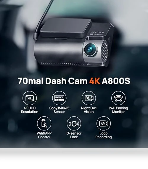 4K Dash Cam Front and Rear with STARVIS — Rearview Cameras for Cars, 70mai