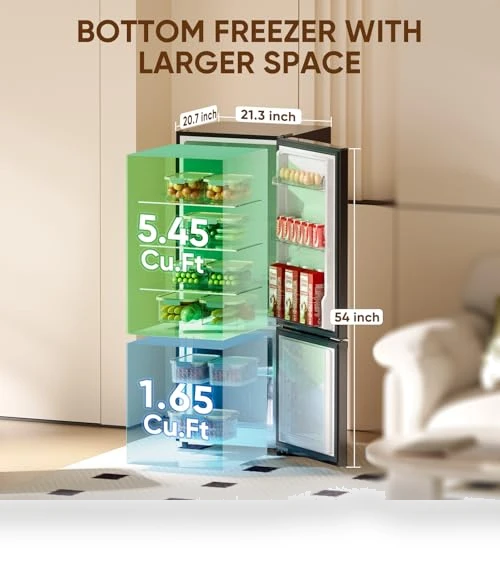 7.1 Cu.Ft Refrigerator with Bottom Freezer — Mini Fridges, Upstreman