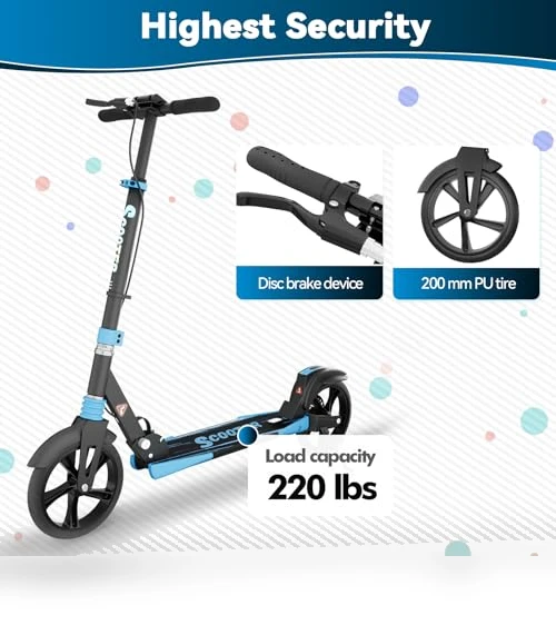 Foldable Scooter with Disc Brake & Dual Shock Absorbers — Push Scooters, MEE GOO