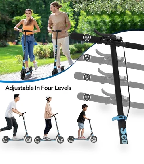Foldable Scooter with Disc Brake & Dual Shock Absorbers — Push Scooters, MEE GOO