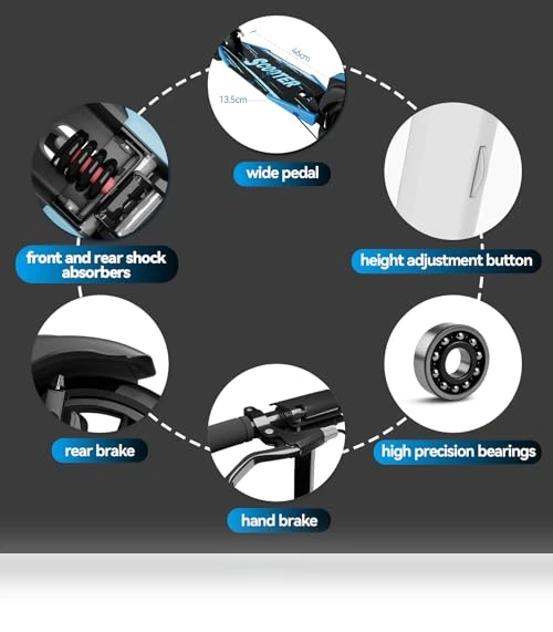 Foldable Scooter with Disc Brake & Dual Shock Absorbers — Push Scooters, MEE GOO
