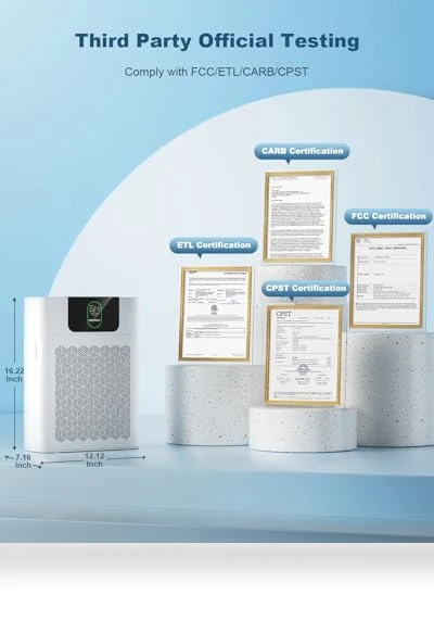 HEPA Air Purifier for Large Rooms — Activated Carbon Air Purifiers, WESTHEY