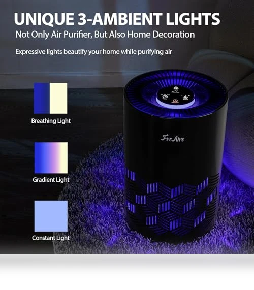 HEPA Air Purifier with RGB Lights — Activated Carbon Air Purifiers, FreAire