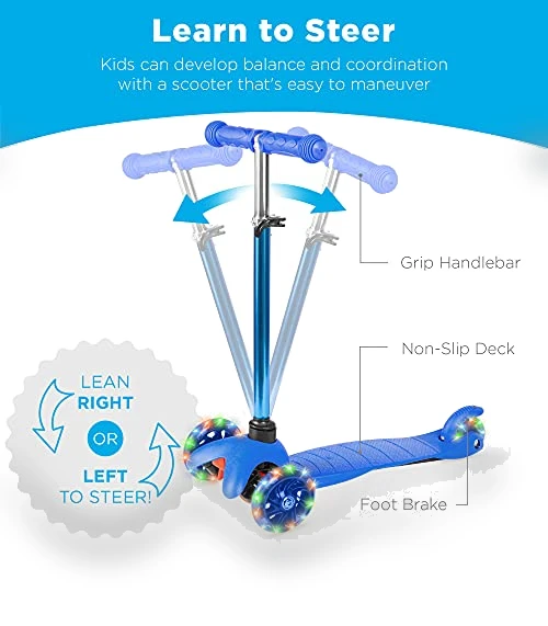 Kids Mini Kick Scooter with Light-Up Wheels — Electric Vehicles, Best Choice Products