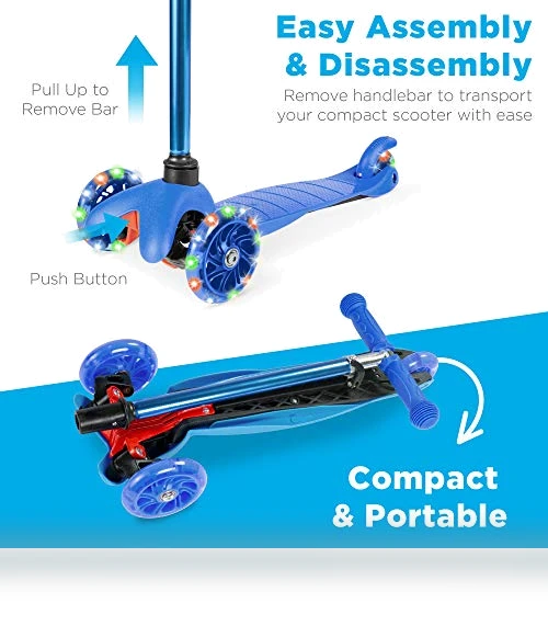 Kids Mini Kick Scooter with Light-Up Wheels — Electric Vehicles, Best Choice Products