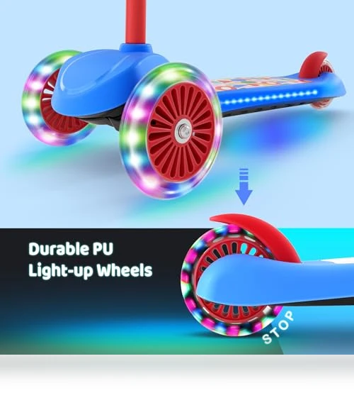 Kids Scooter with Light-Up Deck and Wheels — Push Scooters, TONBUX