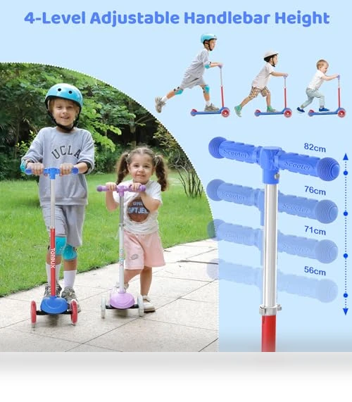 Kids Scooter with Light-Up Deck and Wheels — Push Scooters, TONBUX